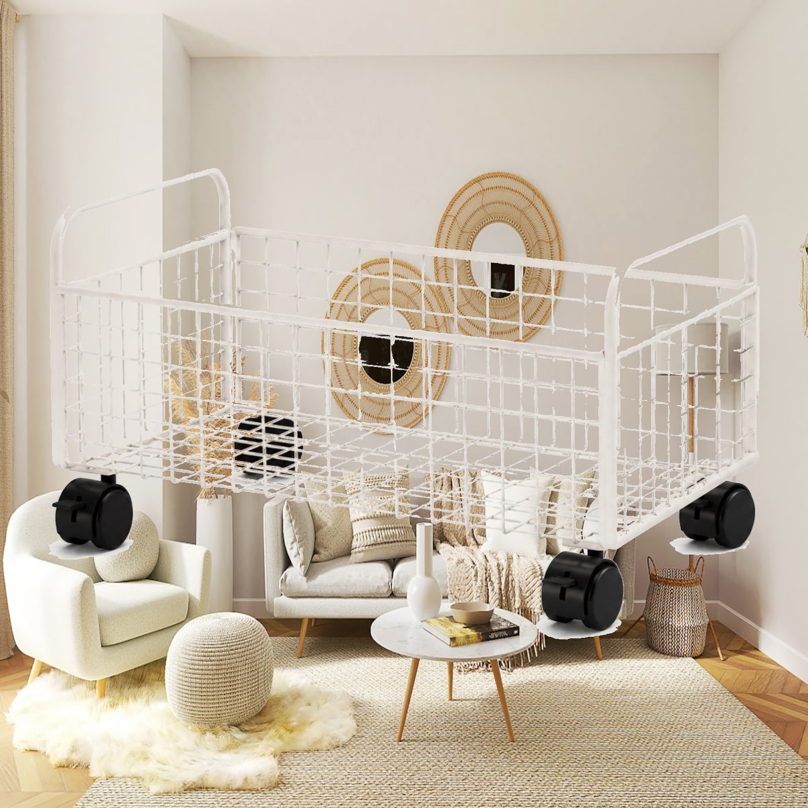 Book Cart Rolling - Carrito de almacenamiento con ruedas, compacto,