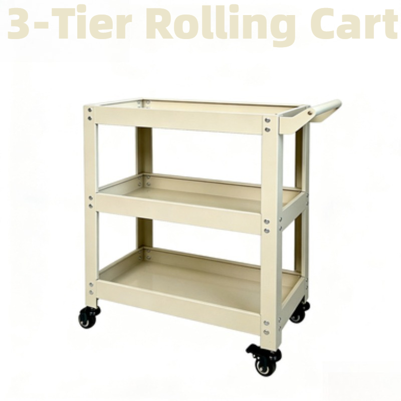Book Cart Rolling - Carrito de Almacenamiento Metálico de 3