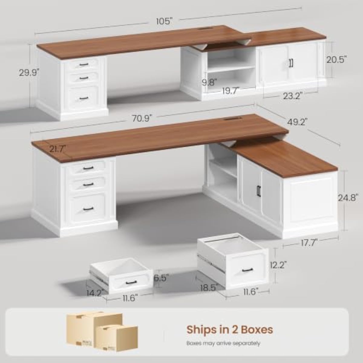 Estación de trabajo en forma d - Office Furniture Plus reseña y precio