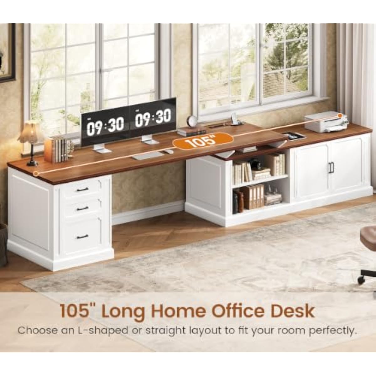 Estación de trabajo en forma d - Office Furniture Plus reseña y precio