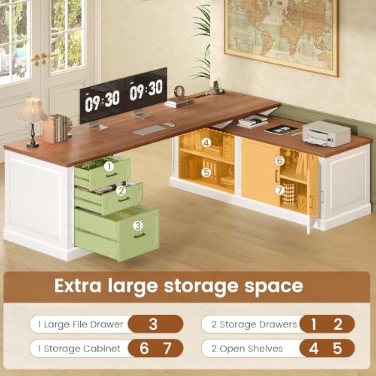 Estación de trabajo en forma d - Office Furniture Plus reseña y precio
