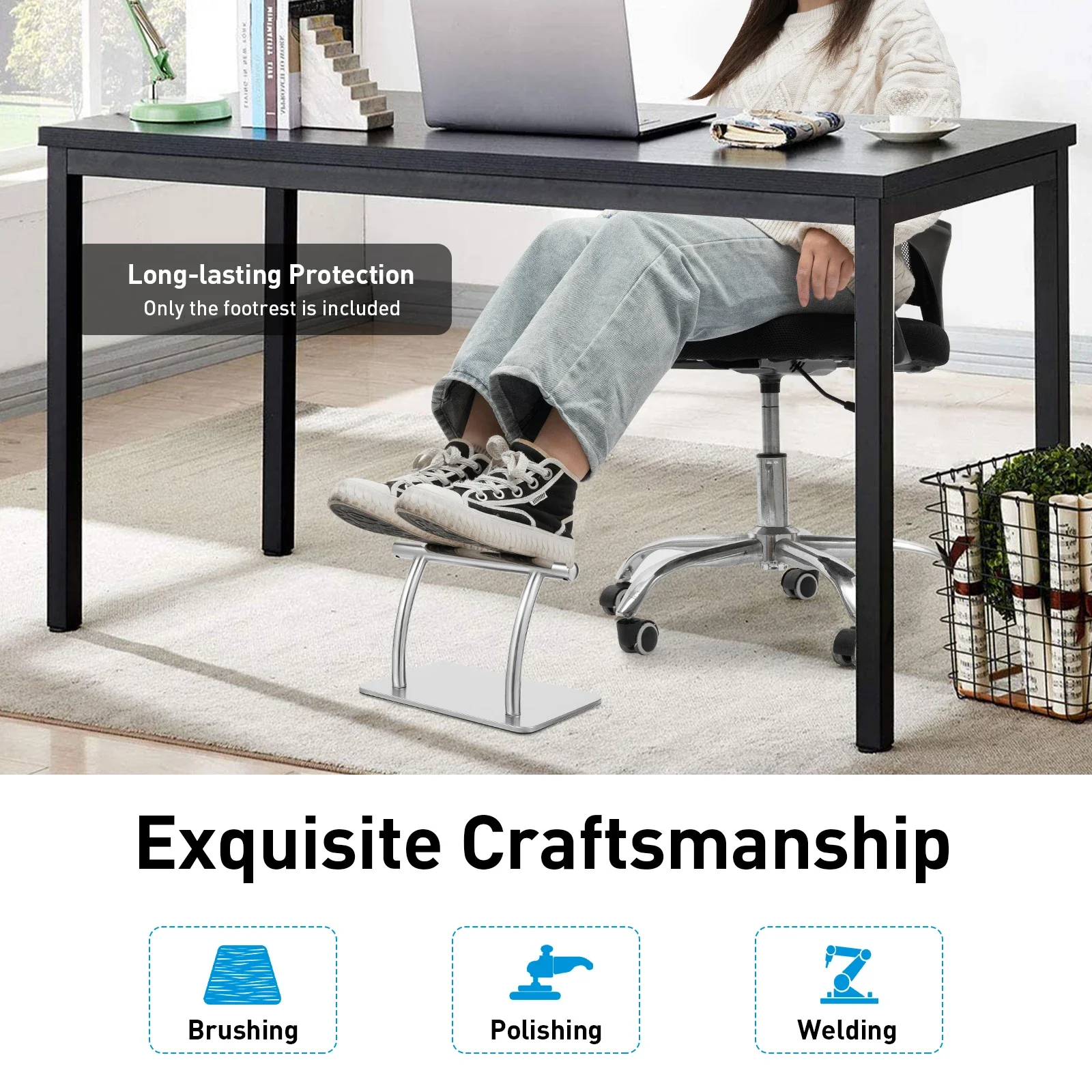 Reposapiés de acero inoxidable - Work Office Furniture reseña y precio