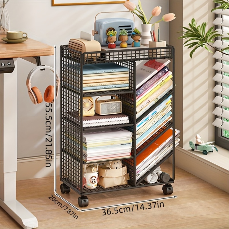 Carro rodante para libros, est - Book Cart Rolling reseña y precio