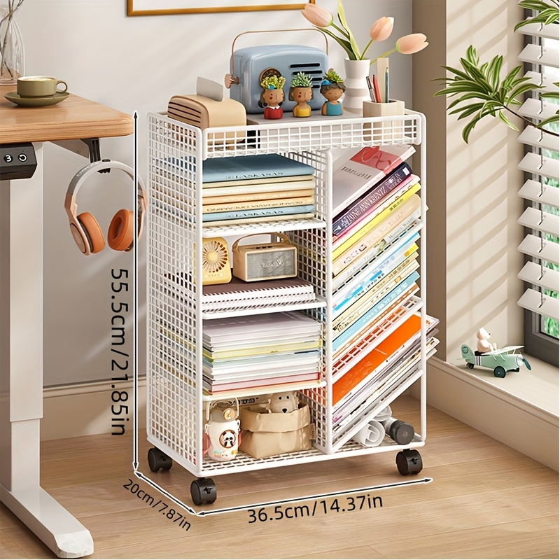 Carro rodante para libros, est - Book Cart Rolling reseña y precio
